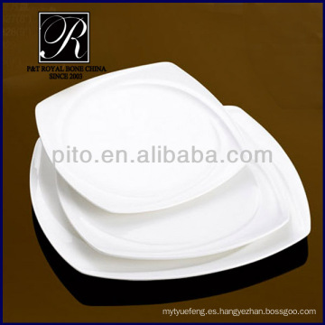 Fabricante porcelana cena plato cuadrado banquete uso PT0327